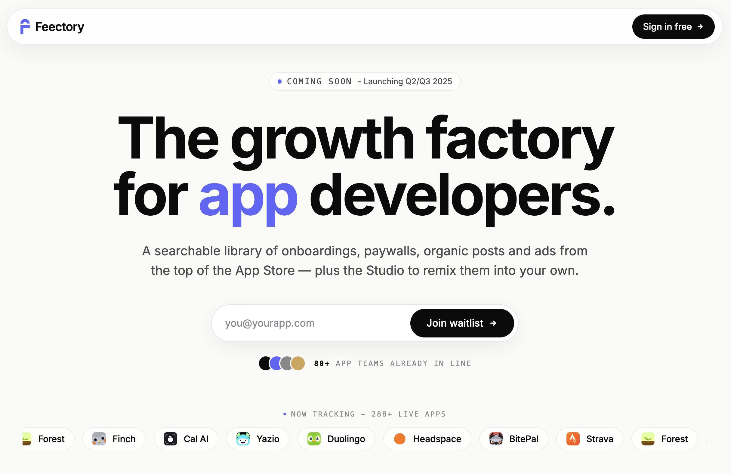 Feectory - The growth factory for app developers